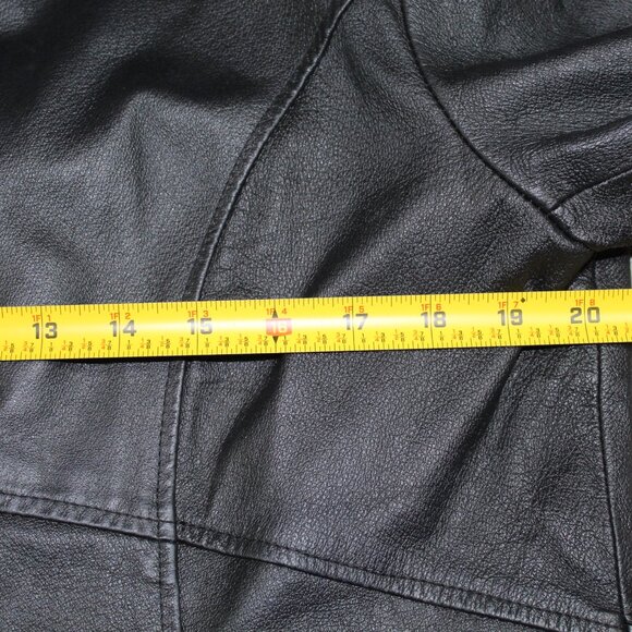 Jacqueline Ferrar Women's Large Lined Leather Jacket Black Vintage - Picture 6 of 6